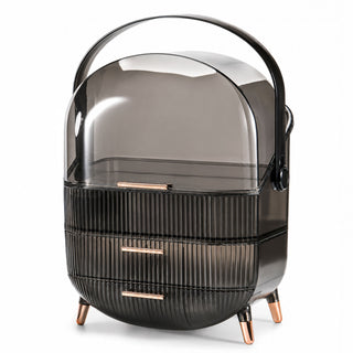 Neo Transparent Black Three Layer Cosmetic Makeup Organiser & Holder