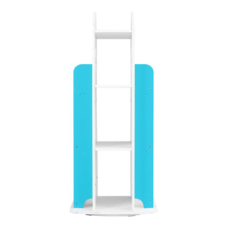 Neo Blue House Shaped 360° Rotating Kid's Freestanding Bookshelf