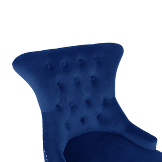 Neo Midnight Blue Studded Velvet Dining Chairs with Ring Knocker Detail