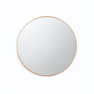 Neo 70cm Gold Round Metal Frame Wall Mirror Float Glass   HD Reflection Anti-Rust Moisture-Proof Wall Mounted Bathroom Bedroom Hallway Living Room Vanity