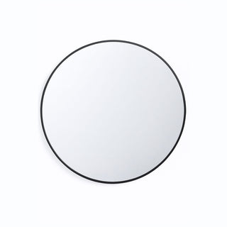 Neo 50cm Black Round Metal Frame Wall Mirror Float Glass HD Reflection Anti-Rust Moisture-Proof Wall Mounted Bathroom Bedroom Hallway Living Room Vanity