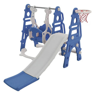 Neo 4-in-1 Blue Kids Playset Toddler Slide, Swing, Stairs and Hoop