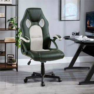 Neo White/Black Leather Mesh Office Chair