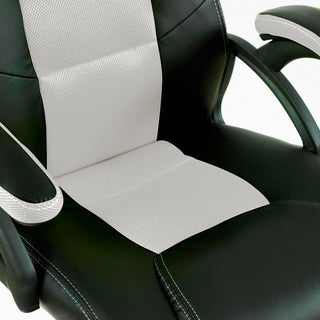 Neo White/Black Leather Mesh Office Chair