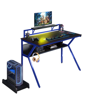 Neo Blue Ergonomic 2 Tier Gaming Computer Office Desk