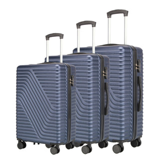 Neo Blue 3 Piece Hard Shell Luggage Suitcase Set