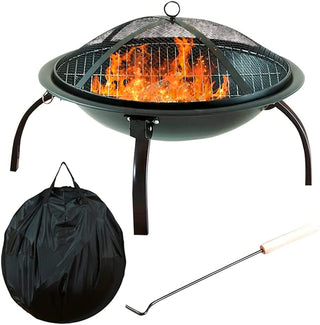 Neo Black Garden Steel Fire Pit Outdoor Heater