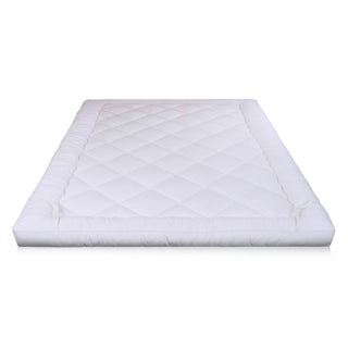 Neo King Size Mattress Topper Soft Memory Foam Plush Bounce Fibre Breathable Diamond Quilted Fabric Elastic Anti Slip Corner Straps Secure Fit All UK Bed Sizes
