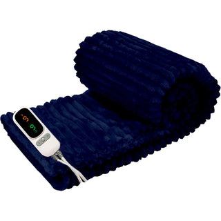 Neo Navy Electric Blanket Heated Fleece Overblanket Throw