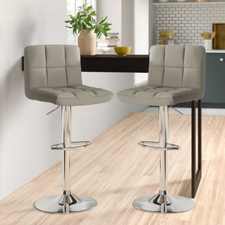 Lanciano Grey Faux Leather Bar Stool