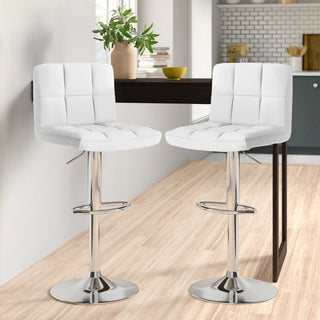 Neo White Faux Leather Bar Stools