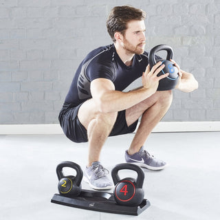 Neo 3 Piece Kettlebell Set Weights with Rack Stand