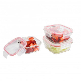 Neo 3pc Glass Food Storage Container Set With Air Vent Lids