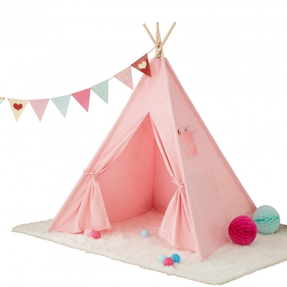 tipi tent little dutch Neo Pink Canvas Kids Indian Tent TeePee – Neo Direct