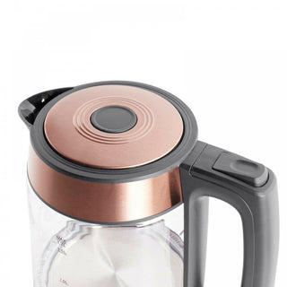 Neo Grey and Copper Cordless Nordic Illuminated Glass Kettle