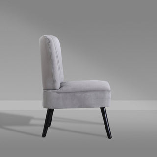Neo Vieste Grey Crushed Velvet Shell Accent Chair