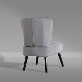 Neo Vieste Grey Crushed Velvet Shell Accent Chair