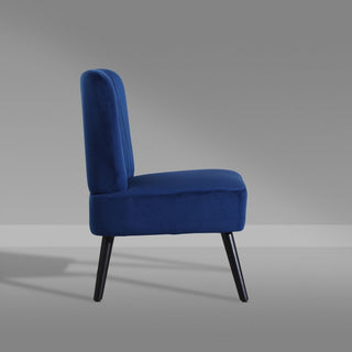 Neo Civita Midnight Blue Crushed Velvet Shell Accent Chair