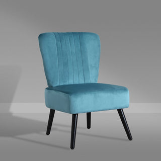 Neo Ragusa Teal Crushed Velvet Shell Accent Chair