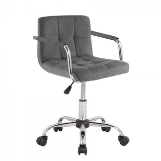 Dark Grey Fabric Office Chair with Chrome Legs