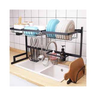 Neo Over Sink Kitchen Shelf Organiser Dish Drainer Drying Rack Utensils Holder (85cm)