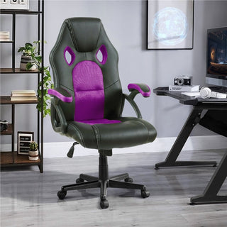 Neo Purple/Black Leather Mesh PC Gaming Office Chair