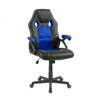 Neo Blue/Black Leather Mesh PC Office Chair