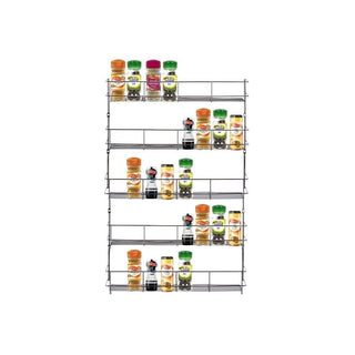 5 Tier Spice Rack For Kitchen Door Cupboard or Wall