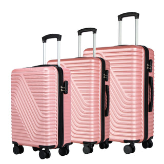 Neo Rose Pink 3 Piece Hard Shell Luggage Suitcase Set