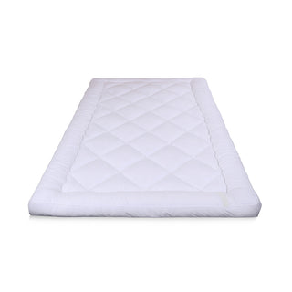 Neo Small Double Mattress Topper Soft Memory Foam Plush Bounce Fibre Breathable Diamond Quilted Fabric Elastic Anti Slip Corner Straps Secure Fit All UK Bed Sizes
