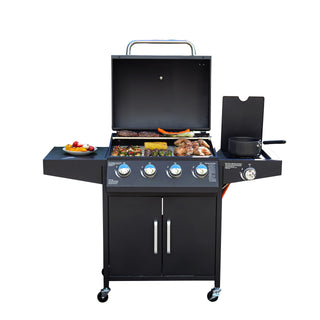 Neo Gas BBQ Grill 4 + 1 Burner Side Stainless & Cover