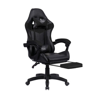 Neo Black Massage Leather Gaming Chair with Footrest