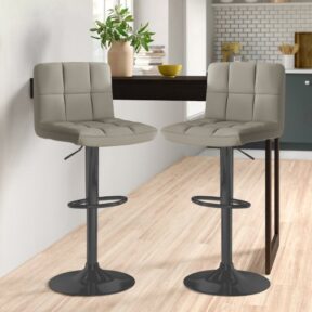 HNNHOME® New Unique Modern Saturn Faux Leather Swivel Kitchen Breakfast Bar Stools 